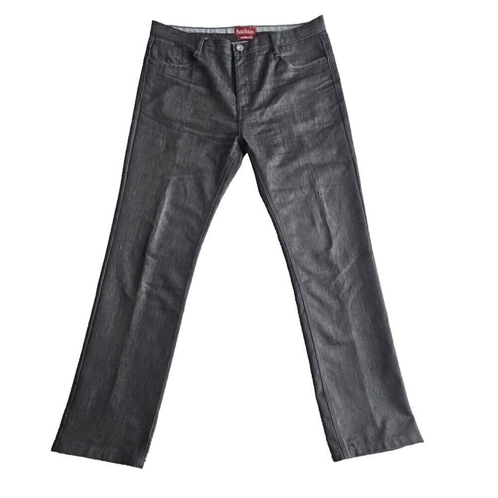 Paulo Solari Jeans Men's Size 40x34 Black‎ Straight Modern Fit 100% Cotton